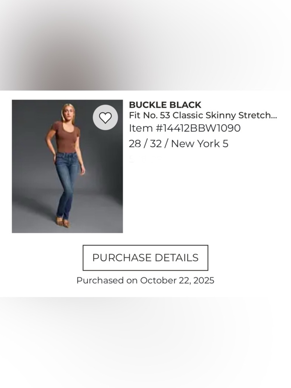 Buckle Fit No. 53 Classic Skinny Stretch Jean 28x32 - Picture 5 of 8